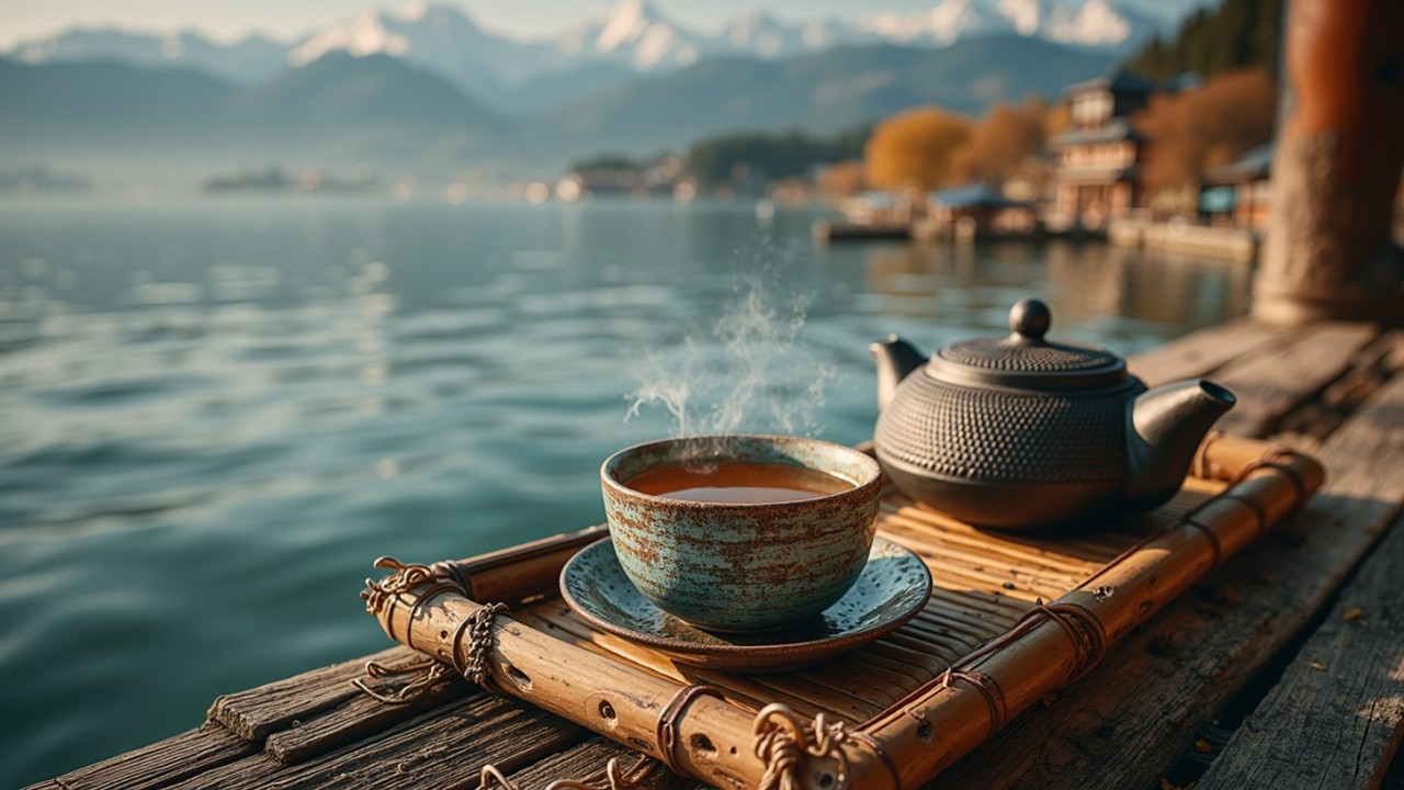 Чашка китайского чая | Чай на пляже | Дзэн-азиатская музыка 4K