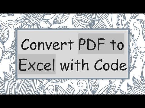 Convert PDF to Excel with Code