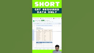 DEPARTMENT WISE Employee List FILTER in Excel | Dynamic Filter                #excel #short #shorts