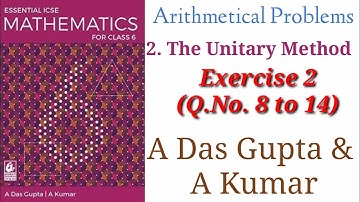 ICSE Mathematics| Class 6| Solution| Arithmetic Problems| 2 Unitary Method| Part 2 #icse #maths