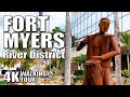 |4K| Downtown Fort Myers Florida River District, Walking Tour, Slow TV, Ambient