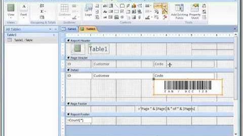 barcode report(MS Access)