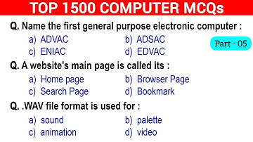 🔥1500 Computer Fundamentals MCQs – Part 5 | Crack Any Exam Easily!   