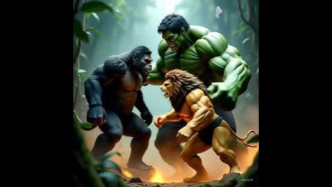 King Kong and Hulk vs The Lion man on Skull Island