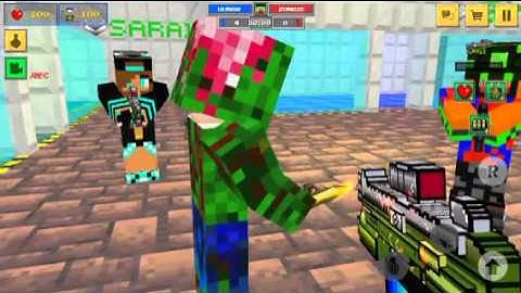 [Block Force - Pixel Style Gun Shooter Game] My new skin zombie lol😂