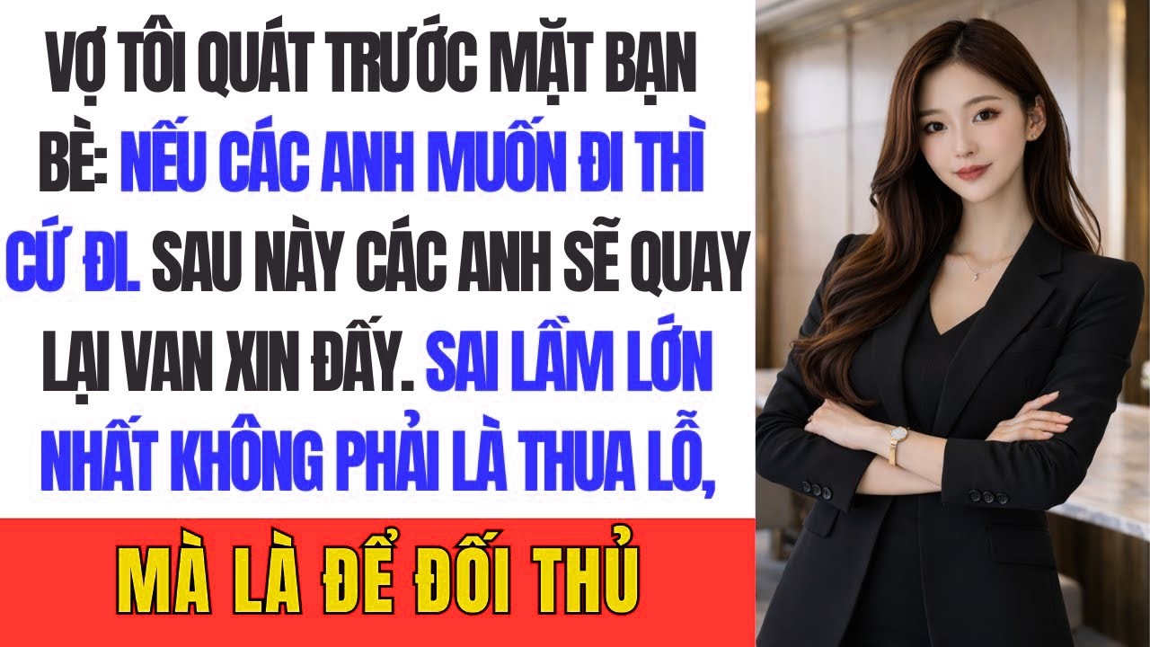 Vợ tôi quát trước mặt bạn bè Nếu các anh muốn đi thì cứ đi  Sau này các anh sẽ quay lại van xin