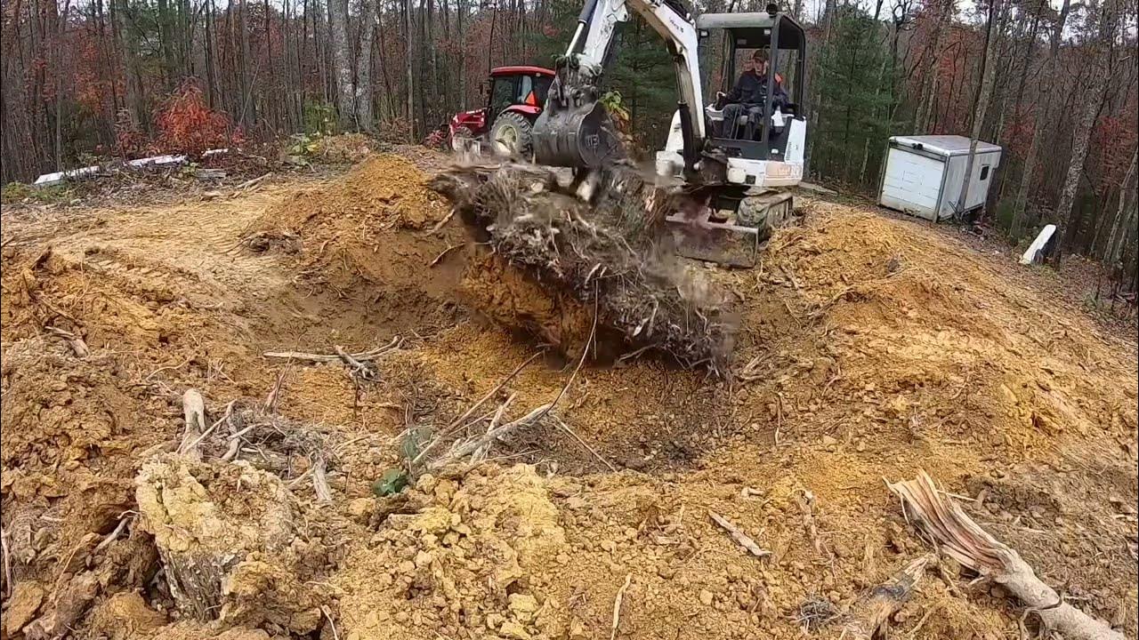 Digging More Stumps With a Mini Excavator and It Broke... YouTube