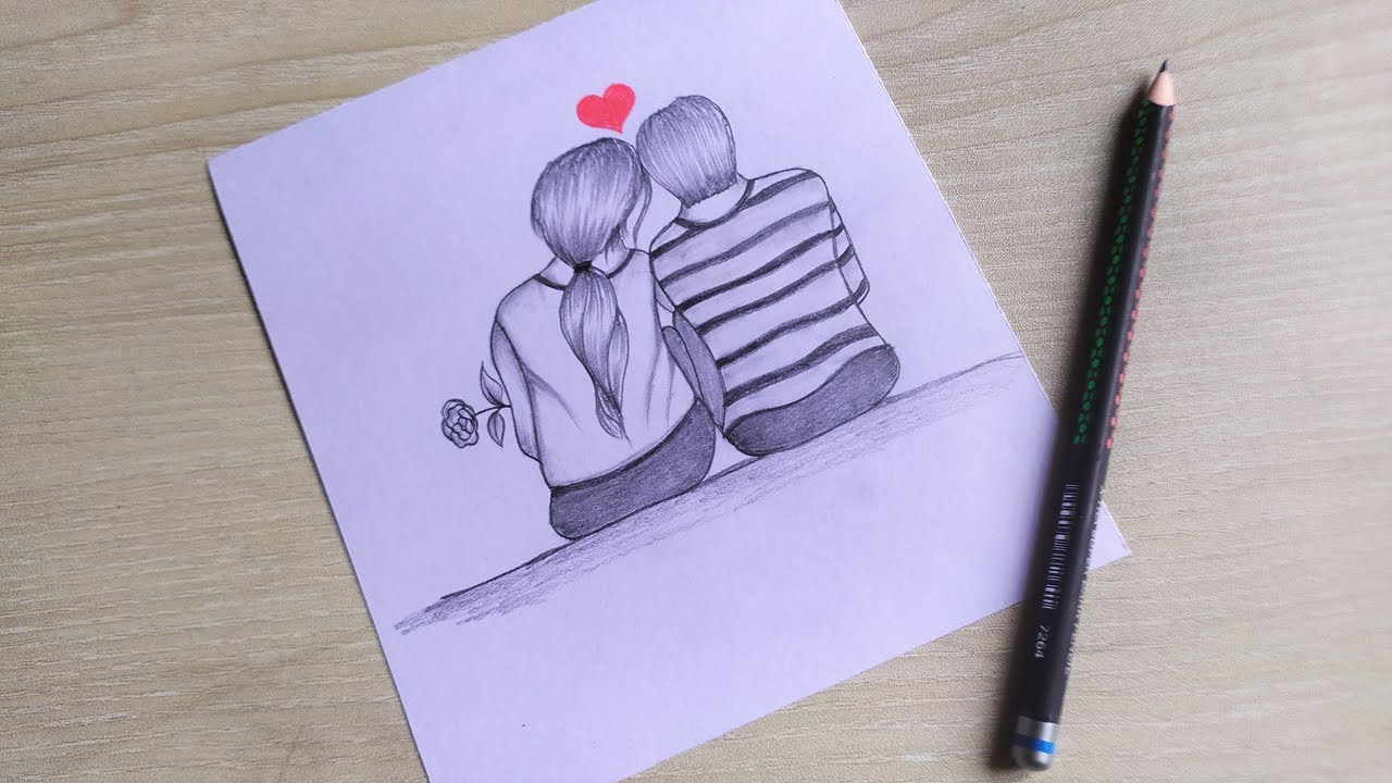 Draw Romantic Couple easy Pencil sketch : r/drawings