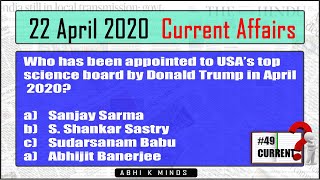 Current #49 | 22 April 2020 Current Affairs | Daily Current Affairs | English | SSC | NDA | UPSC