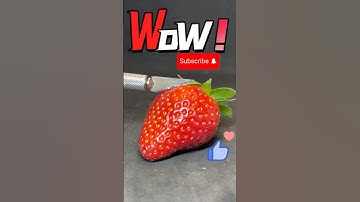 Cutting Strawberry Close Up 🧐🤩MACRO SHOTS CLOSE UP ASMR  #closeup #asmr #shorts