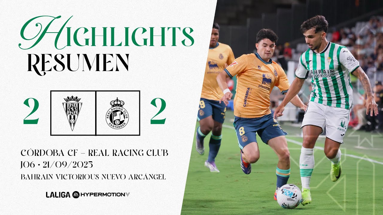 Resumen J.6 LaLiga Hypermotion: Córdoba C.F. 2 - Real Racing Club 2