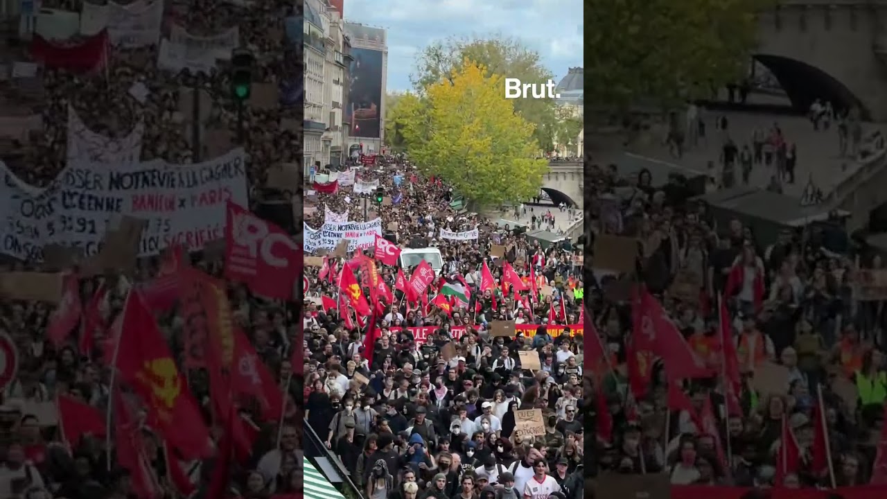 Le cortège des lycéens s’élance dans les rues de Paris.
