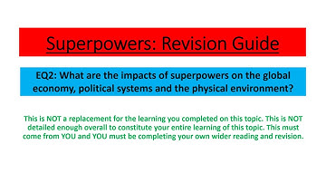 Edexcel A Level Geography - Superpowers EQ2 Revision