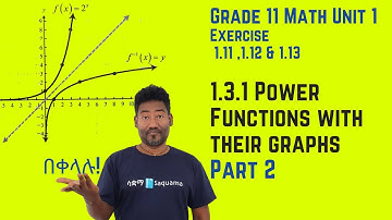 Grade 11 Maths Unit 1:Power Functions with their Graphs  & Exercise 1 .11, 1.12  and 1.13 - Part 2