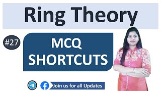 MCQ SHORTCUTS ON RING THEORY in hindi for M.Sc entrance | CSIR NET | UGC NET | Part - 27