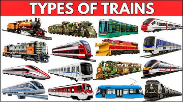 Trains Name | Learn Types of trains in English for kids  |  High-Speed Train, Bullet Train, Subway