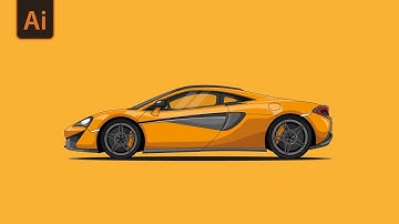 Adobe Illustrator - Flat Vector Sports Car Illustration