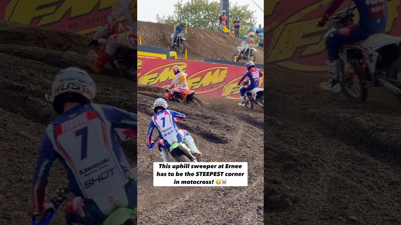 Steepest Turn in Moto?! It’s VERTICAL!! #dirtbike#motocross#racing#fyp#iphone#viral#bike#rider#race