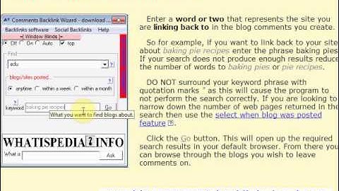 Using Backlinks Wizard   proper use of Keyword and Keyword Phrase to find Blog Posts to leave Commen