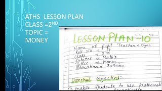 Maths lesson plan Class 2 Topic Money #trending #study #sep #lessonplan #viral #video 🎥