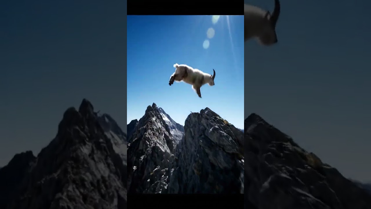 Nature’s Parkour Master! 🐐 Mountain Goat Speedrunning a Deadly Ridge