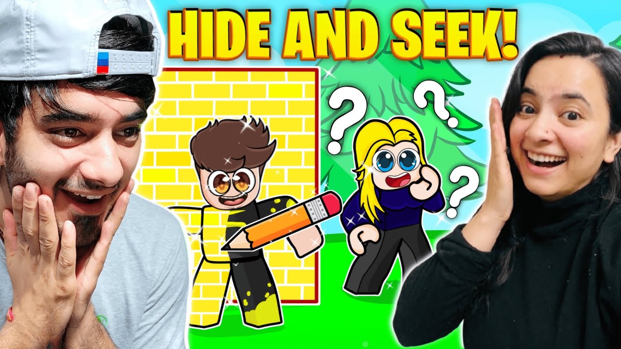 ROBLOX HIDE and SEEK DRAWING CHALLENGE with my BROTHER!!!!