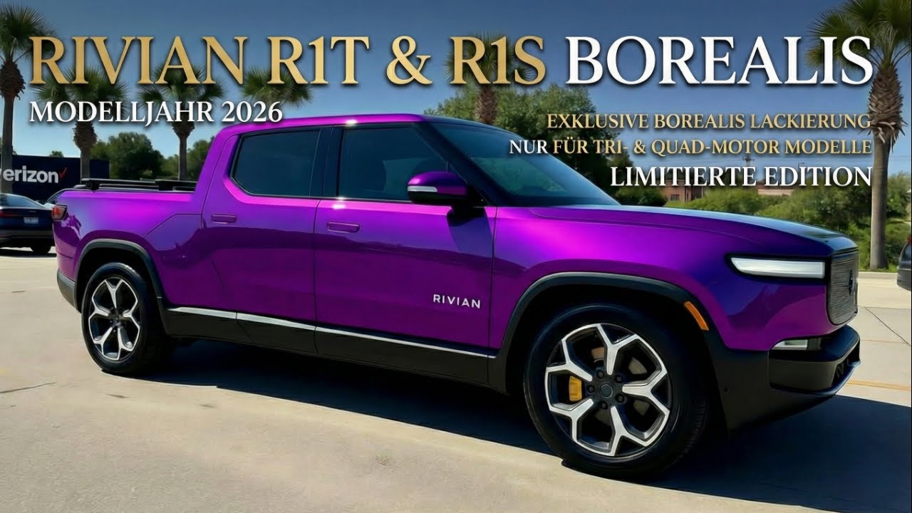2026 Rivian jetzt mit Borealis-violett Lackierung auf R1T & R1S - YouTube