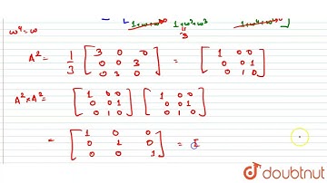 If alpha is a roots of equation x^(2)+x+1=0 and A=(1)/(sqrt3)[{:(,1,1,1),(,1,alpha,alpha^(2)),(,...