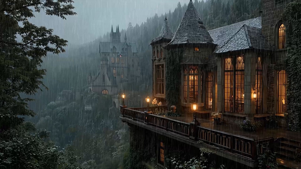 𝐂𝐚𝐧𝐝𝐥𝐞𝐥𝐢𝐭 𝐑𝐚𝐢𝐧 𝐄𝐯𝐞𝐧𝐢𝐧𝐠 𝐅𝐨𝐫𝐞𝐬𝐭 𝐆𝐨𝐭𝐡𝐢𝐜 𝐎𝐯𝐞𝐫𝐥𝐨𝐨𝐤𝐢𝐧𝐠 𝐓𝐡𝐞 𝐕𝐚𝐥𝐥𝐞𝐲 | 𝐌𝐞𝐥𝐚𝐧𝐜𝐡𝐨𝐥𝐢𝐜 𝐏𝐢𝐚𝐧𝐨 | 𝐃𝐚𝐫𝐤 𝐀𝐜𝐚𝐝𝐞𝐦𝐢𝐚