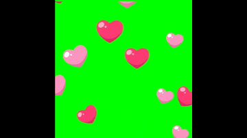 💗 Green screen  animated heart symbols 💗