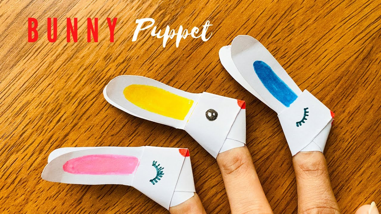 DIY Bunny Finger Puppet | Paper Crafts for Easter | How to make a bunny ...