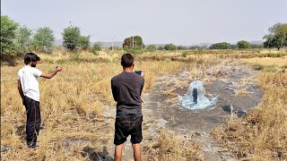 Borewell Drilling Water Comes Suddenly in old borewell hole - you never see this scene