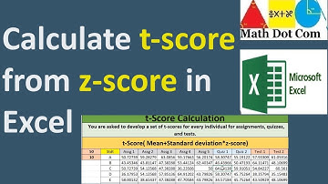 How to Find T-score from Z-score in Excel | Converting z-score to t-score| Math Dot Com
