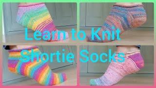 Shortie Sock Knitting Tutorial Part 1 For Beginners Step by Step