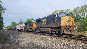 Beautiful 1st Generation K5HL – High Speed 60MPH CSX Freight M367 – ES40DC #5204 & ES44AH #952