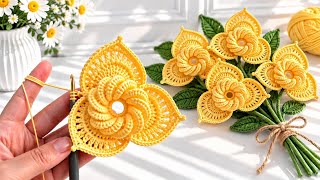 How to Crochet a Beautiful 3D Flower 🌼 Easy Crochet Flower Tutorial