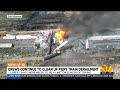 Crews continue to clean up fiery train derailment near arizonanew mexico border