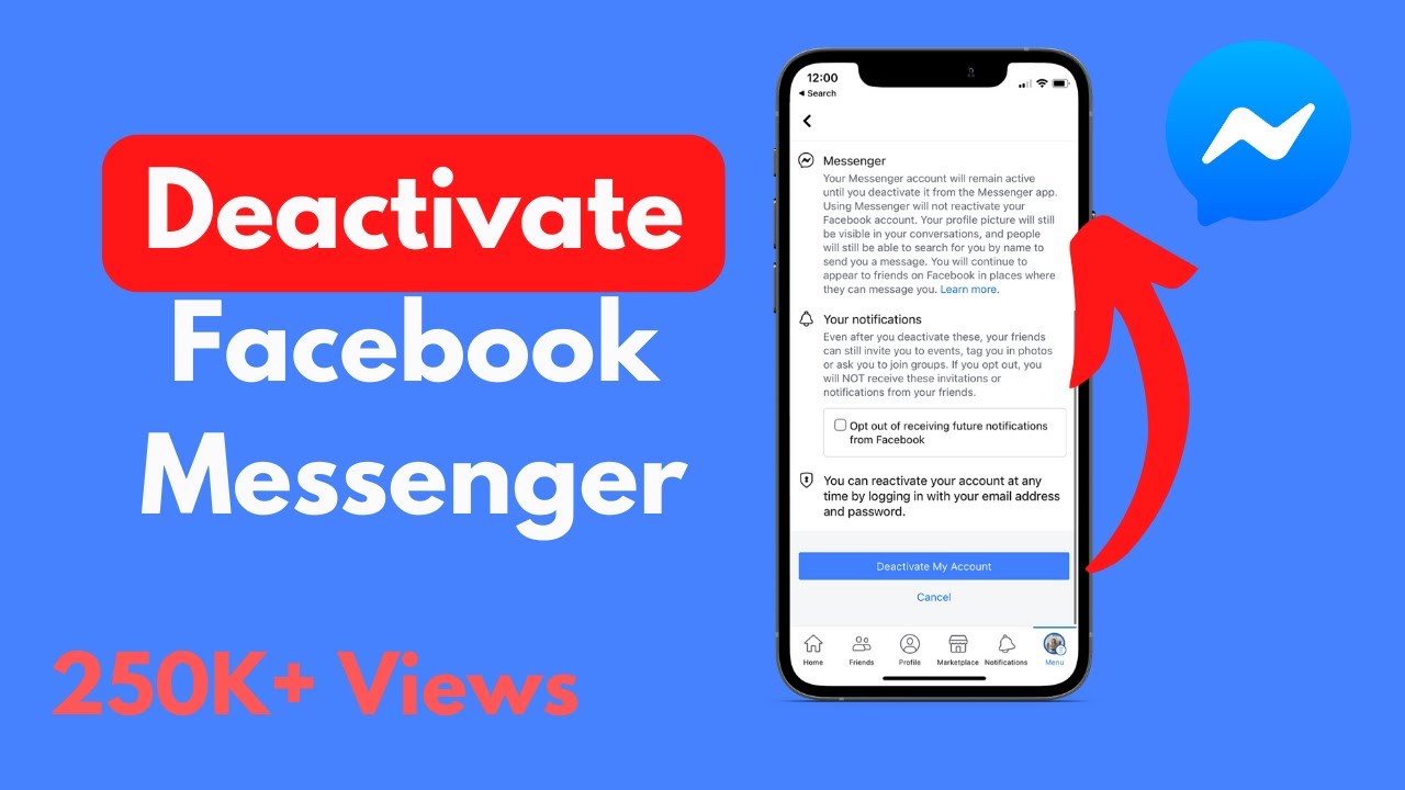 how to deactivate messenger 2021 ios