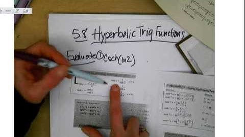 5 8 Hyperbolic Functions part 1