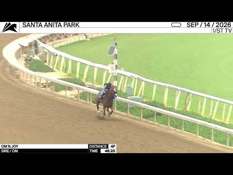 Work of the Day at Santa Anita Park: Om N Joy worked 4 Furlongs in 48.20 on September 14th, 2026