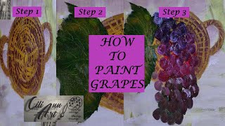 How To Paint Grapes | Step By Step Grapes & Leaf Painting Tutorial