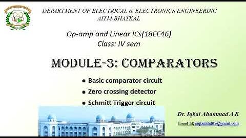 OPAMP & Linear ICs_Module 3_Comparators