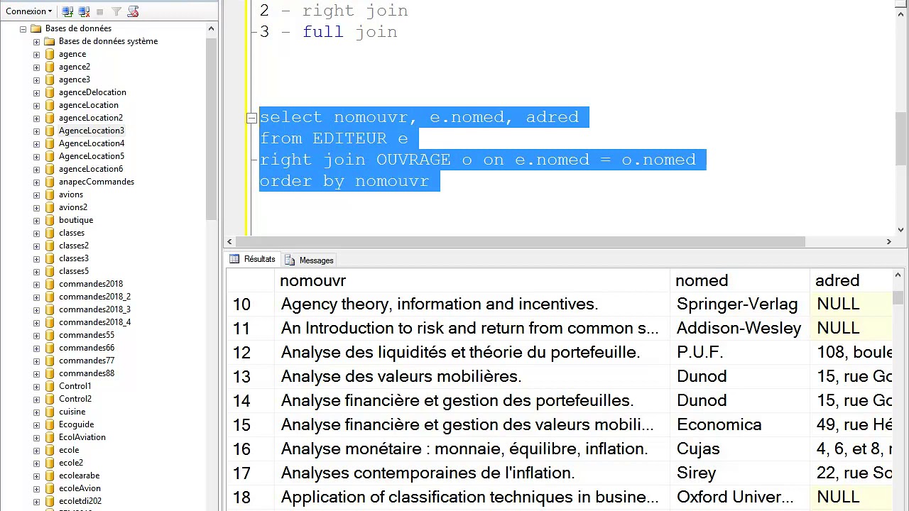 outer join , Left Join, Right Join et Full Join SQL Server #14 - YouTube