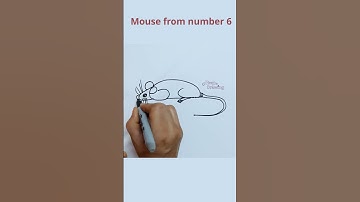 How to draw a mouse from number 6  #shorts #mouse #drawing #number