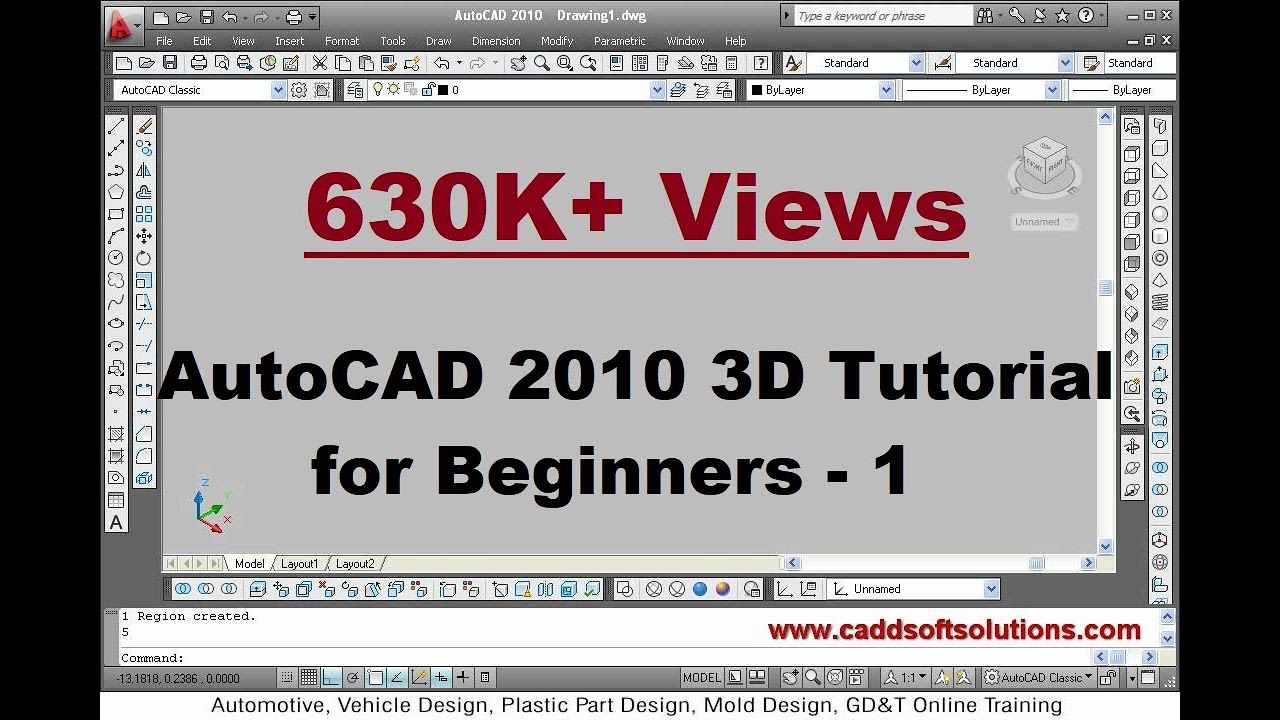 AutoCAD 2010 3D Tutorial for Beginners 1 YouTube