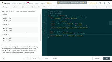 Leetcode #7: Reverse Integer | JS Solution