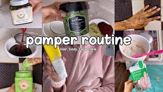 فلوق يوم دلع لنفسي , روتين العناية بالجسم و الشعر 🧖🏾‍♀️my pamper routine