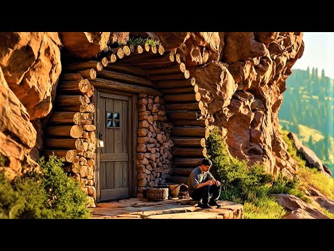 I Built a Warm Secret Stone Base to Survive the Coldest Winter Alone