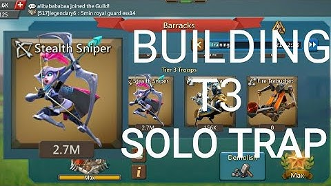 LORDS MOBILE - BUILDING T3 FRONTLINE SOLO TRAP || TROOP TRAINING ON  F2P SOLO TRAP