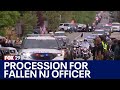 Police procession leads body of fallen Deptford police officer to funeral home